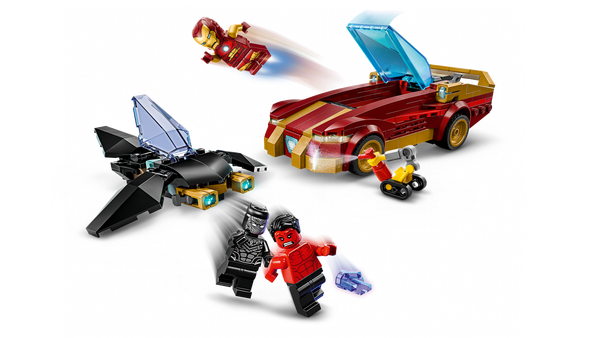 Lego Iron Man Car & Black Panther Vs. Red Hulk