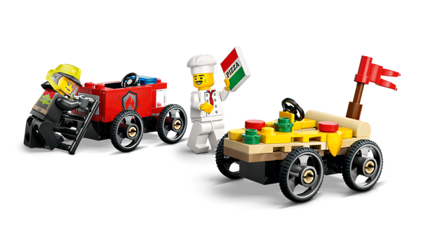 Lego Pizza Vs. Fire Truck Race Car Pack