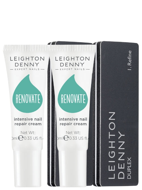 leighton denny Duo of Renovate Nail Repair Cream & Buffer SPECIAL VALUE