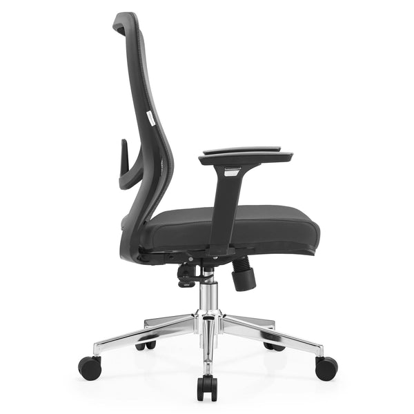 Leisure Mod Adorit Series Ergonomic Office Chair With Mesh Back And Upholstered Seat