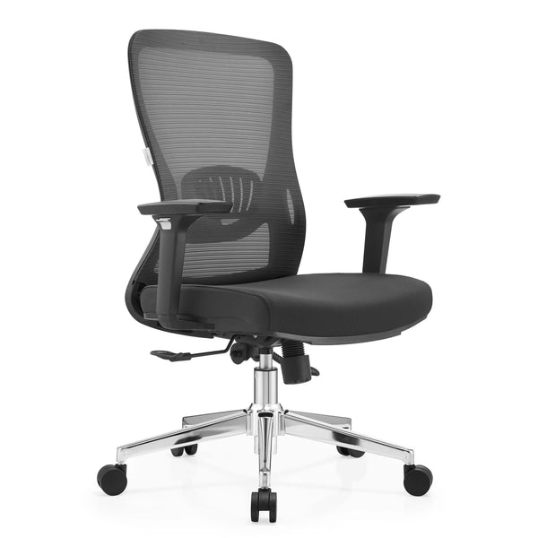 leisure mod Adorit Series Ergonomic Office Chair with Mesh Back and Upholstered Seat