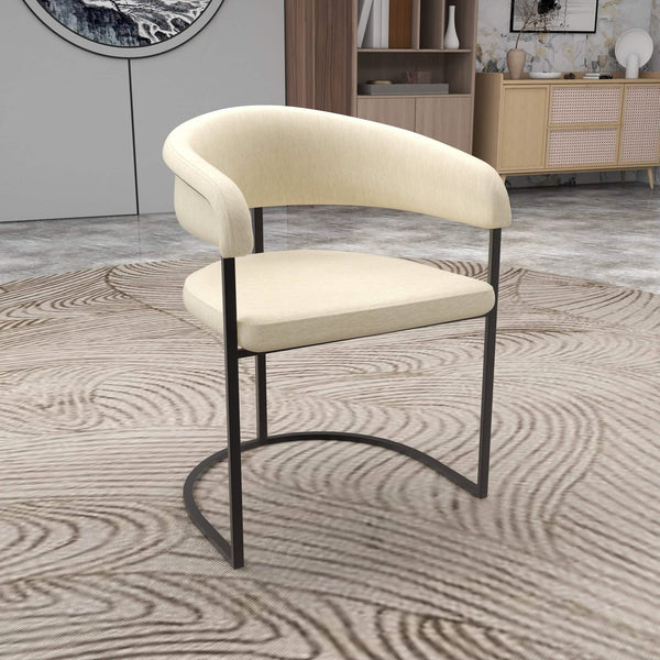 Leisure Mod Aero Modern Upholstered Dining Chair With Padded Seat And Powder-Coated Iron Frame
