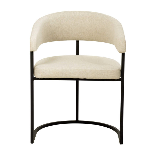 Leisure Mod Aero Modern Upholstered Dining Chair With Padded Seat And Powder-Coated Iron Frame