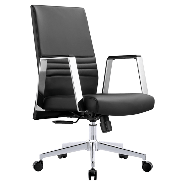 leisure mod Aleen Leather Office Chair with Adjustable Height Tilt and 360 Degree Swivel