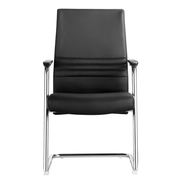 Leisure Mod Aleen Office Chair With Upholstered Seat And Metal Armrest