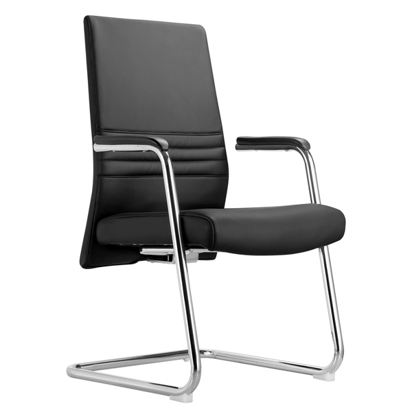 leisure mod Aleen Office Chair with Upholstered Seat and Metal Armrest leisure mod Aleen Office Chair with Upholstered Seat and Metal Armrest