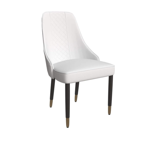 leisure mod Allure Dining Chairs Fabric/Leather Seat and Back in Oak Wood