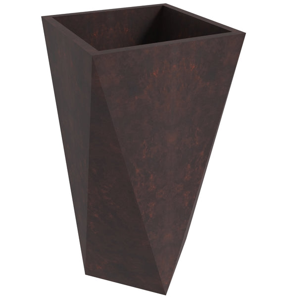 leisure mod Aloe Tapered Square Fiberstone And MGO Clay Planter For Indoor And Outdoor
