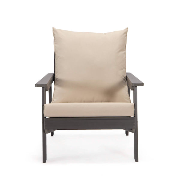 Leisure Mod Alpine Lounge Arm Chair With Removable Cushions In Polyester And High-Impact Polystyrene Frame