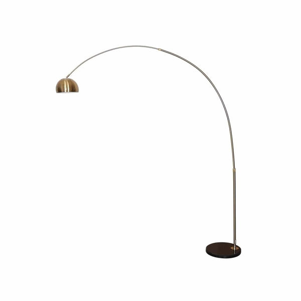 leisure mod Arco Modern 76" Arched Floor Lamp: Black Marble Base & Metal Dome Shade