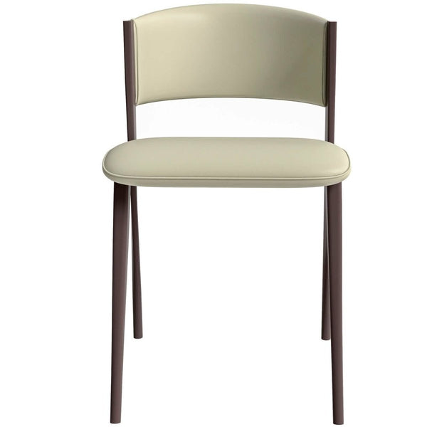 Leisure Mod Aspen Dining Chairs Upholstered In Leather Kitchen Room Chairs With Metal Legs