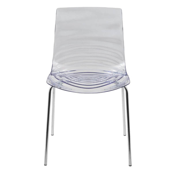 Leisure Mod Astor Dining Chair Modern ABS Plastic Side Chair With Stainless-Steel Legs