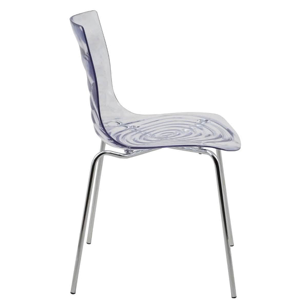 Leisure Mod Astor Dining Chair Modern ABS Plastic Side Chair With Stainless-Steel Legs