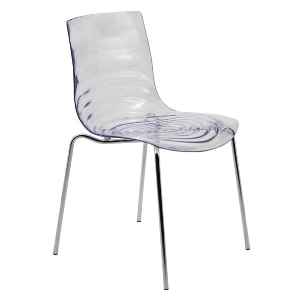 leisure mod Astor Dining Chair Modern ABS Plastic Side Chair with Stainless-Steel Legs