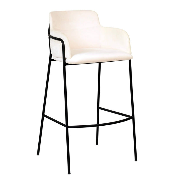 leisure mod Axis 40" Bar Stool with Ergonomic Design Powder-Coated Base and Footrest in Black/Gold