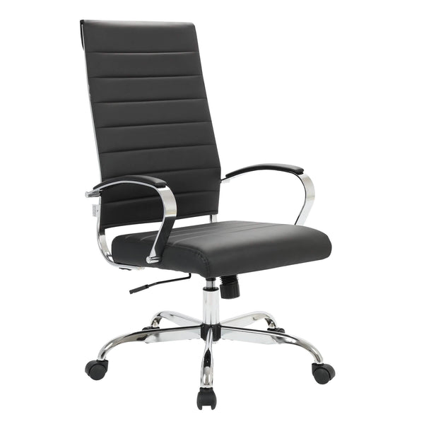 leisure mod Benmar High-Back Leather Adjustable Office Conference Chair