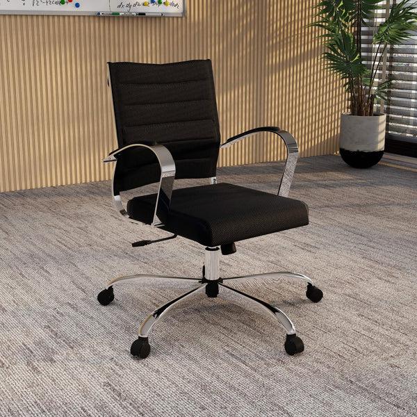 Leisure Mod Benmar Mid-Back Mesh Adjustable Office Conference Chair