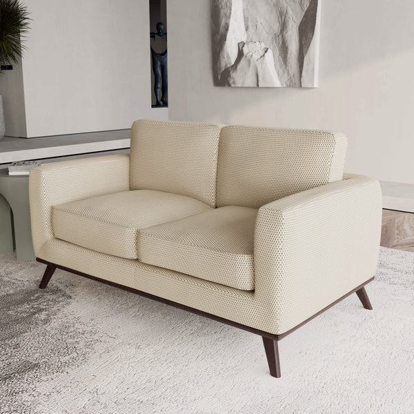 Leisure Mod Birch Wood Base Leather/Mesh Loveseat - Chester Collection