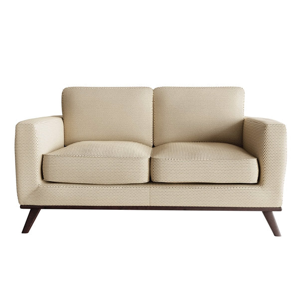 Leisure Mod Birch Wood Base Leather/Mesh Loveseat - Chester Collection
