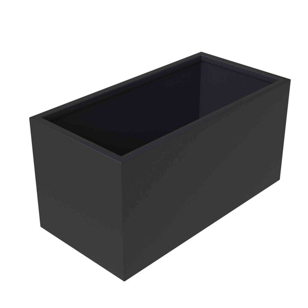 Leisure Mod Bloom Mid-Century Modern Rectangular Fiberstone And MGO Clay Planter For Indoor And Outdoor