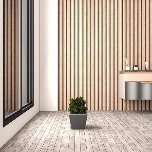 Leisure Mod Blossom Fiberstone Tapered Square Planter Pot In Dark Grey