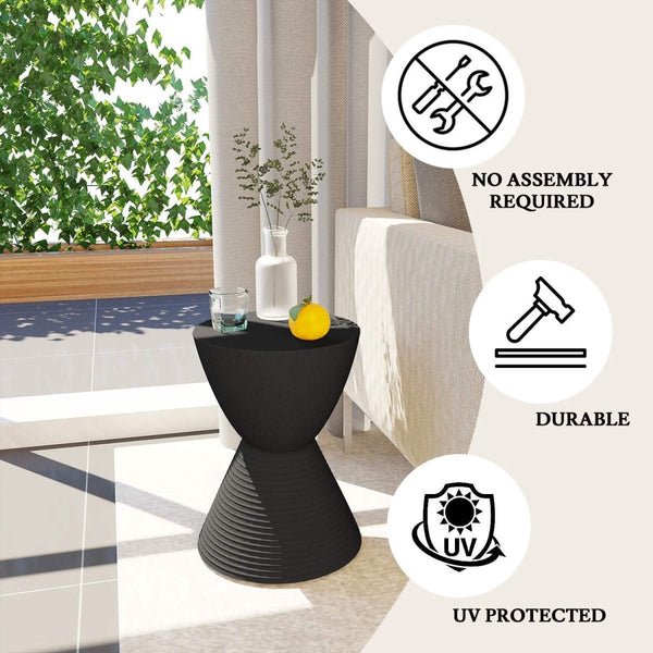 Leisure Mod Boyd Storage Round Side End Table In Polypropylene Plastic