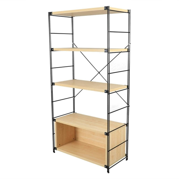 leisure mod Brentwood Etagere Bookcase with Black/White Powder Coated Steel Frame and Melamine Board Shelves leisure mod Brentwood Etagere Bookcase with Black/White Powder Coated Steel Frame and Melamine Board Shelves