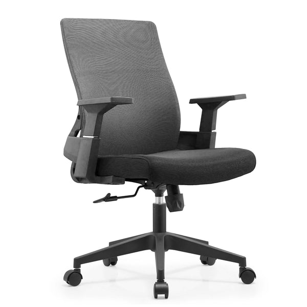 leisure mod Brio Mid-Back Adjustable Office Chair Upholstered in Cotton