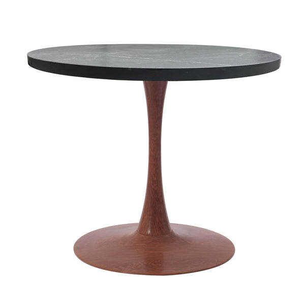 Leisure Mod Bristol 24"/27"/31" Round Dining Table Wood Transfer Cherry/Natural/Walnut Base With MDF Table Top