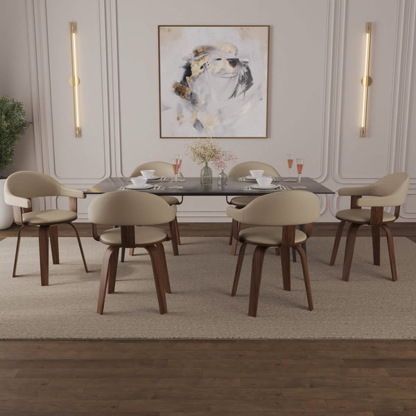 Leisure Mod Brivo Modern Wooden Dining Chair With Walnut Color Frame