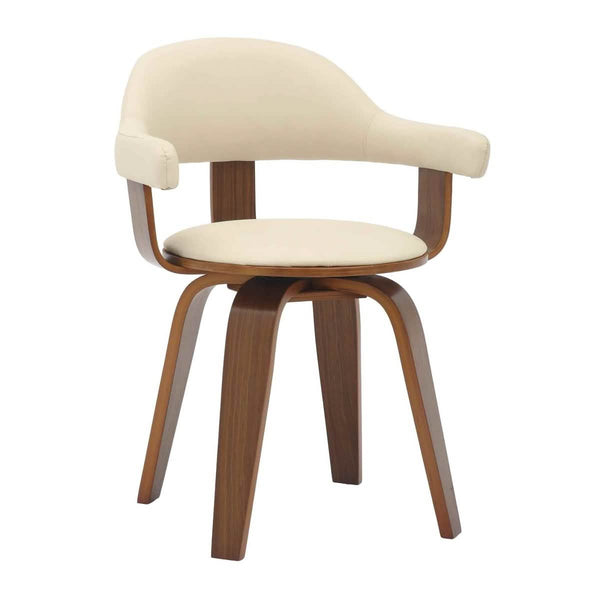 leisure mod Brivo Modern Wooden Dining Chair With Walnut Color Frame