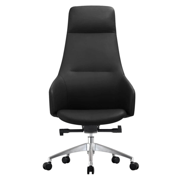 Leisure Mod Celeste High-Back Office Chair In Upholstered Leather And Iron Base With Swivel And Tilt