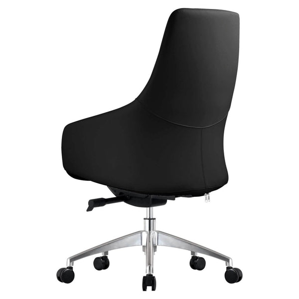 Leisure Mod Celeste Office Chair In Upholstered Leather With Swivel And Tilt Waterfall Seat Design