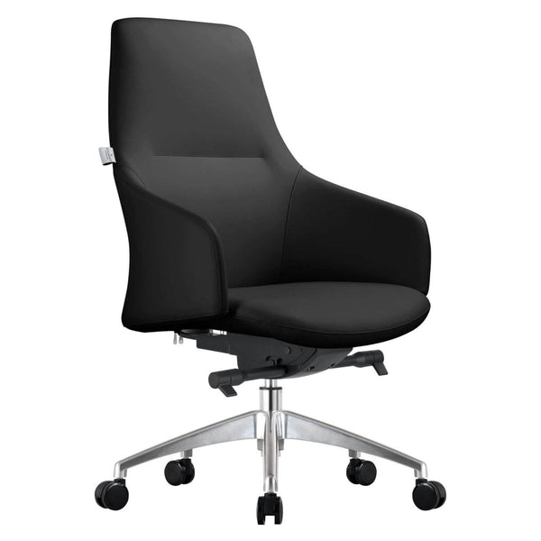 leisure mod Celeste Office Chair in Upholstered Leather with Swivel and Tilt Waterfall Seat Design leisure mod Celeste Office Chair in Upholstered Leather with Swivel and Tilt Waterfall Seat Design