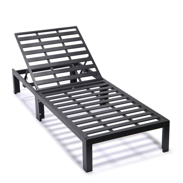 Leisure Mod Chelsea Aluminum Outdoor Chaise Lounge Chair With Removable Cushions
