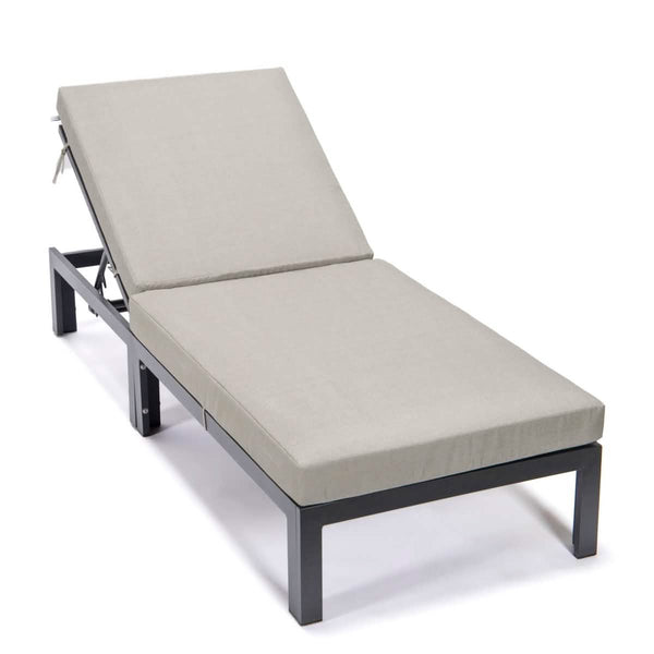 leisure mod Chelsea Aluminum Outdoor Chaise Lounge Chair with Removable Cushions