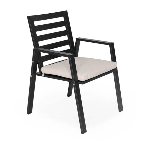 leisure mod Chelsea Modern Aluminum Patio Dining Armchair with Removable Cushions