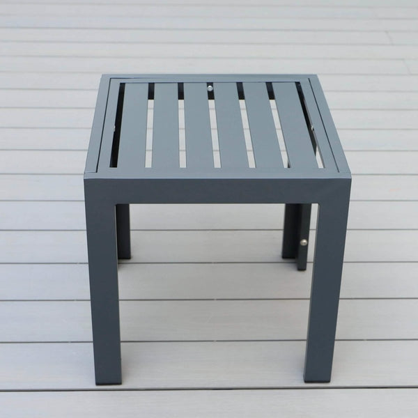 Leisure Mod Chelsea Modern Aluminum Patio Side Table