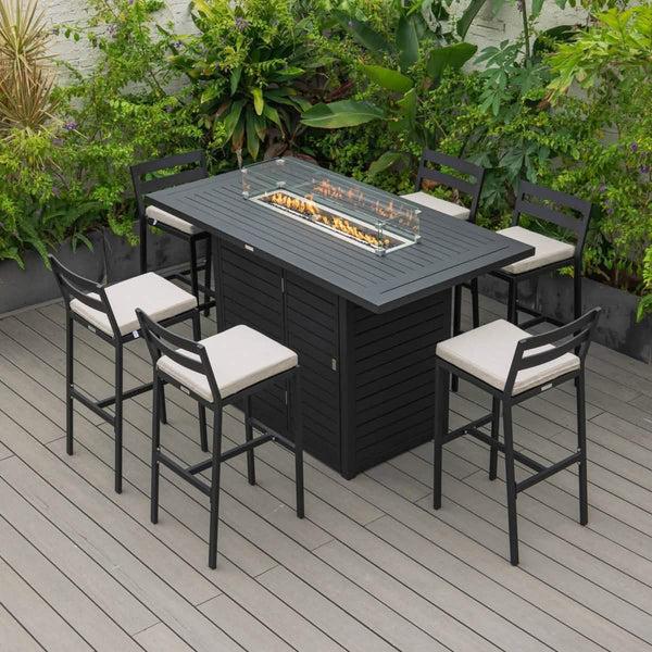 Leisure Mod Chelsea Modern Patio Bar Chair In Powder-Coated Aluminum With Removable Cushion
