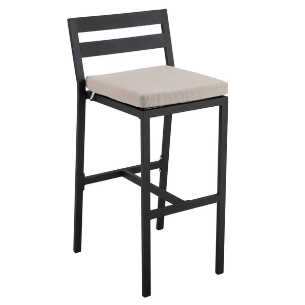 leisure mod Chelsea Modern Patio Bar Chair in Powder-Coated Aluminum with Removable Cushion