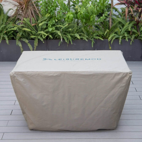 Leisure Mod Chelsea Waterproof Fabric Rectangle Fire Pit Table Cover