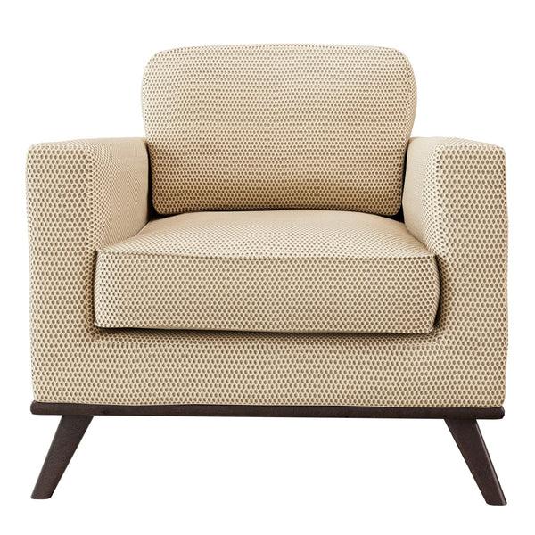 Leisure Mod Chester Modern Leather/Mesh Accent Arm Chair With Birch Wood Base