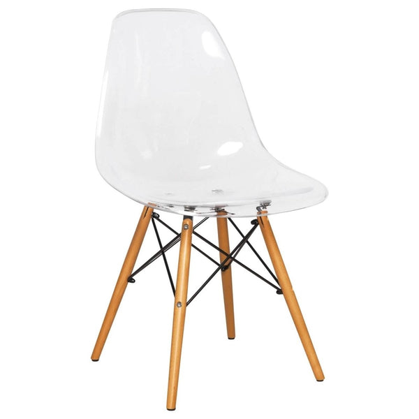 leisure mod Cresco Modern Dining Side Chair in Curved Back Design with Multiple Base Options: Wood Acrylic Chrome & Gold Eiffel Design leisure mod Cresco Modern Dining Side Chair in Curved Back Design with Multiple Base Options: Wood Acrylic Chrome & Gold Eiffel Design