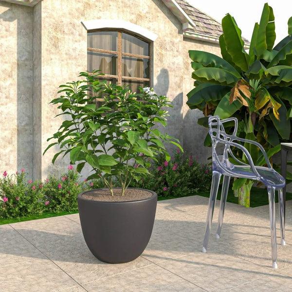 Leisure Mod Dahlia Modern Fiberstone And MgO Clay Planter Pot For Indoor And Outdoor