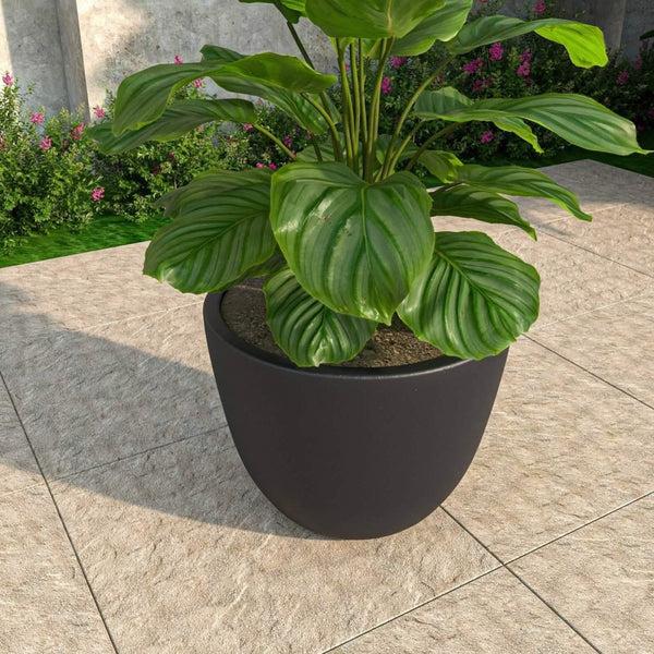 Leisure Mod Dahlia Modern Fiberstone And MgO Clay Planter Pot For Indoor And Outdoor