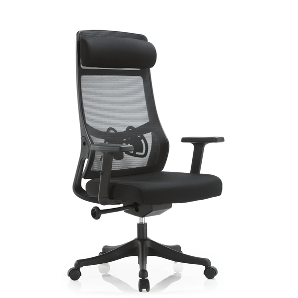 Leisure Mod Dale Adjustable Upholstered Office Chair With Mesh Back
