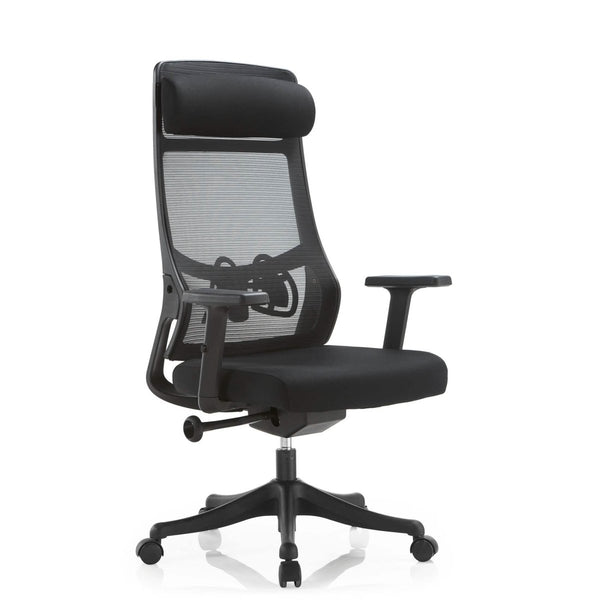 leisure mod Dale Adjustable Upholstered Office Chair with Mesh Back