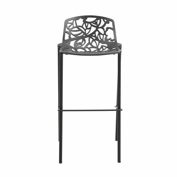 Leisure Mod Devon Aluminum Indoor Outdoor Bar Stool With Powder Coated Frame And Footrest