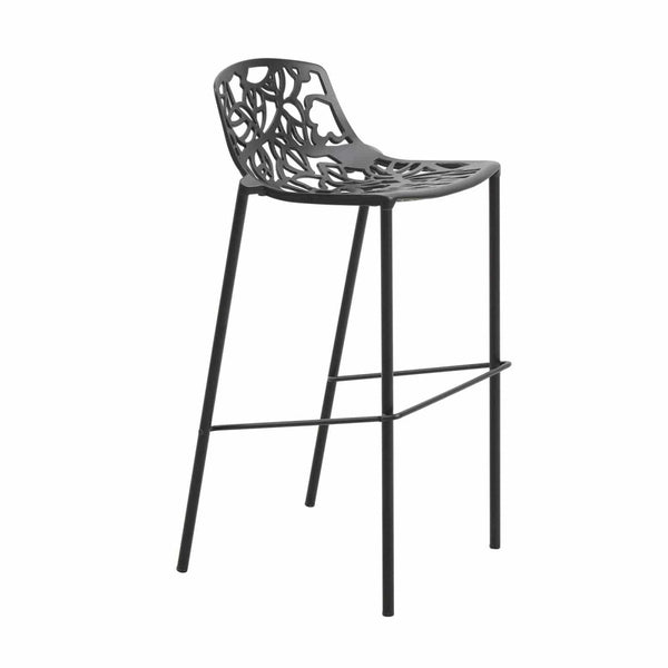 leisure mod Devon Aluminum Indoor Outdoor Bar Stool with Powder Coated Frame and Footrest