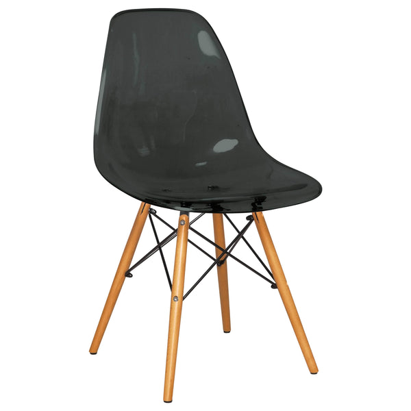 Leisure Mod Dover 3-Piece Dining Set With Round Black MDF Top Bistro Table And 2 Plastic Chairs